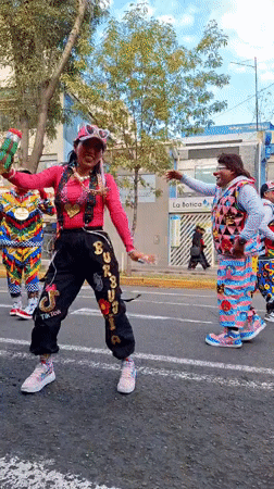 Clown parade entertains streets of Arequipa, Peru
