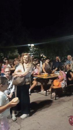 Outdoor summer night in Bitonto: live performances and street food