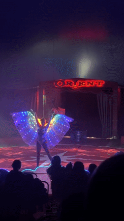 Circus performance captured inside tent in Stara Zagora, Bulgaria