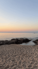 Sunset from a beach camp on the Costa Brava