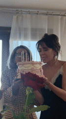 Birthday celebration with cake and readings in Krasnoyarsk