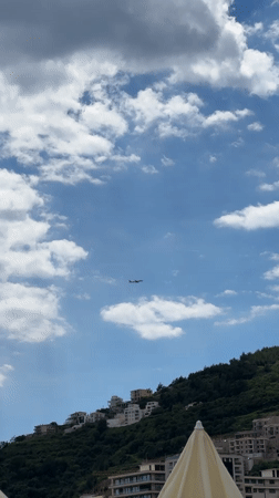 Aircraft spotted flying over Budva, Montenegro hillside