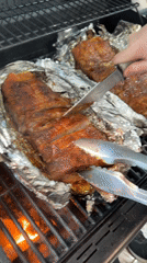 Backyard barbecue preparation observed in Ust-Ilimsk, Russia
