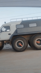 Six-wheeled military vehicle spotted moving through Yakutsk, Russia