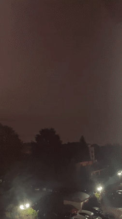 Night urban views captured from elevated position showing residential development