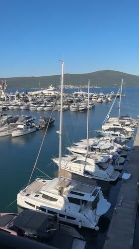 Aerial footage captures yacht-filled marina in Tivat, Montenegro