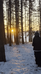 Winter sunrise scenes captured across Chaikovsky, Russia waterfront areas