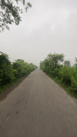 Drive recorded on narrow wet road in Purbachal, Bangladesh
