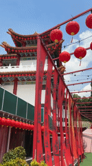 Early morning scenes captured at ornate Chinese temple in Kuala Lumpur
