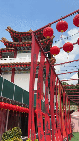 Early morning scenes captured at ornate Chinese temple in Kuala Lumpur