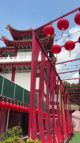 Early morning scenes captured at ornate Chinese temple in Kuala Lumpur