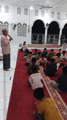 Children's Islamic gathering at a mosque in Meunasah Raya