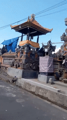 Morning scenes of Balinese temples and street life in Blahbatuh