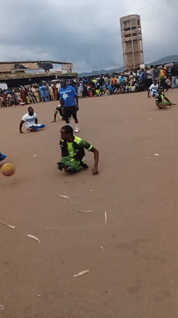 Seated soccer match draws a crowd in Jos, Nigeria