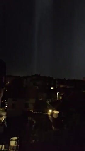 Thunderstorm lights up the night sky over Lovech, Bulgaria
