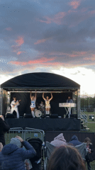 Band performs at South Norfolk fairground during evening hours