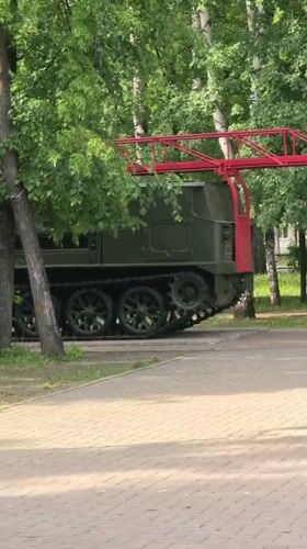 Children explore Soviet military memorial park in Sterlitamak