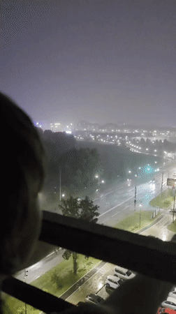 Nizhny Novgorod soaked in a summer night rainstorm