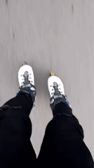 Rollerblader cruises empty streets in Akwanga, Nigeria