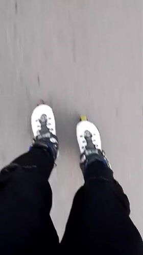 Rollerblader cruises empty streets in Akwanga, Nigeria