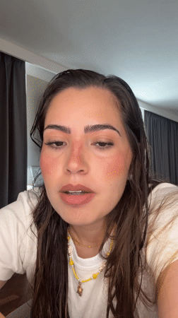 Woman Records Makeup Tutorial in Mexican Home Setting