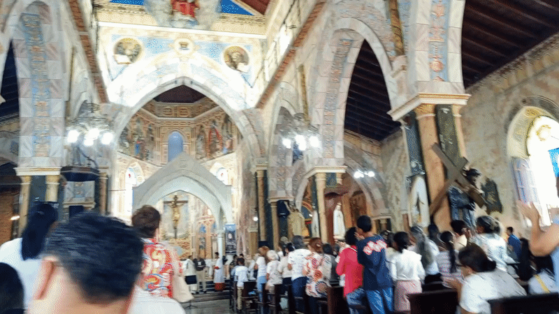Religious service and choir performance at Venezuelan church