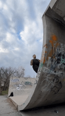Parkour athlete performs acrobatic stunts across Shumen parks