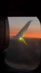 Ryanair passenger captures colorful sunset view at Copenhagen airport
