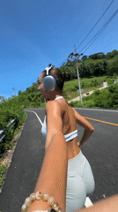 Morning jogger documents workout with selfies in Chalong, Thailand