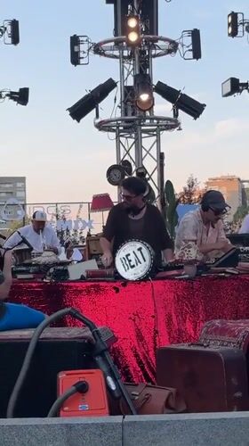 Live DJ and band sets at an outdoor Belgrade music event