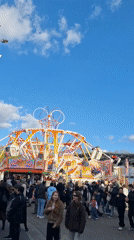 Hamburg amusement park busy with visitors on sunny afternoon
