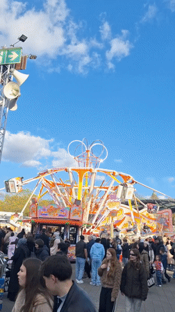 Hamburg amusement park busy with visitors on sunny afternoon