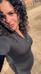 Woman photographed outdoors and in vehicle in Кемуль, Russia