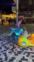 Lermontovo promenade lit up with rides, lasers, and nightlife