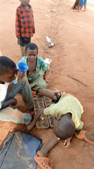 Village children play soccer, games in rural Democratic Republic Congo