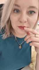 Woman in teal top recorded in early morning Izhevsk