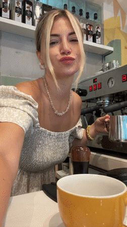 Morning coffee run at a Budva cafe, start to finish.