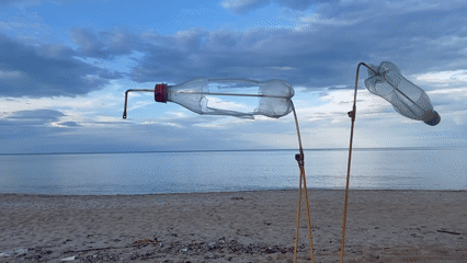 Makeshift wind catchers spotted on Bulgarian beach