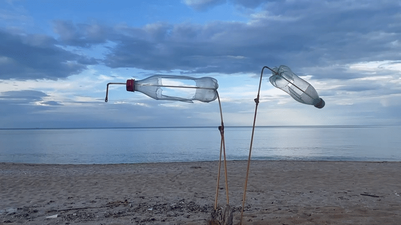 Makeshift wind catchers spotted on Bulgarian beach