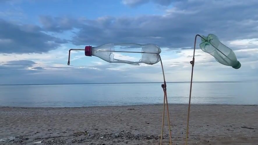 Makeshift wind catchers spotted on Bulgarian beach