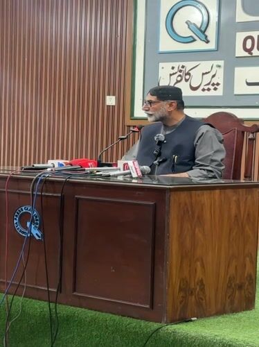Press conference held in Quetta, Pakistan with multiple speakers