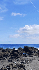 Volcanic beach and tide pools captured in Calhetas, Portugal