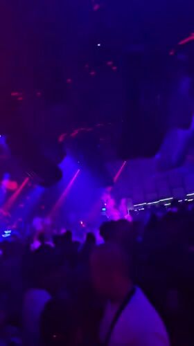Nightclub performance draws dancing crowd in Varna, Bulgaria