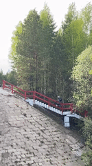 Motorcyclists climb stairs, woman poses on tracks in Chaikovsky