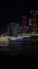 Chongqing's Yangtze waterfront lit up at night