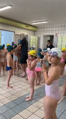 Swimming lesson supervision observed in Andrézieux-Bouthéon locker room