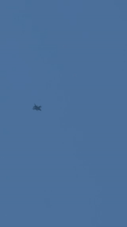 Military jet deploys flares over Gaza skies