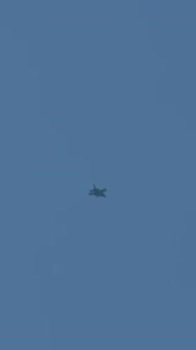Military jet deploys flares over Gaza skies