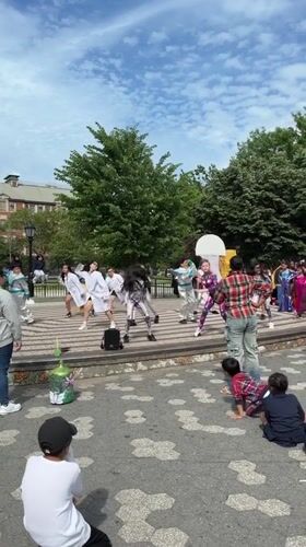Youth Dance Group Performs on Stone Stage in NYC Park