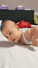 Baby's morning in a crib, Fălești, Moldova
